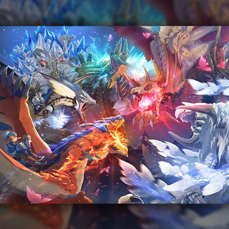 Check out the new artwork for Monster Hunter Stories 3: Twisted Reflection! Free Digital Wallpaper.